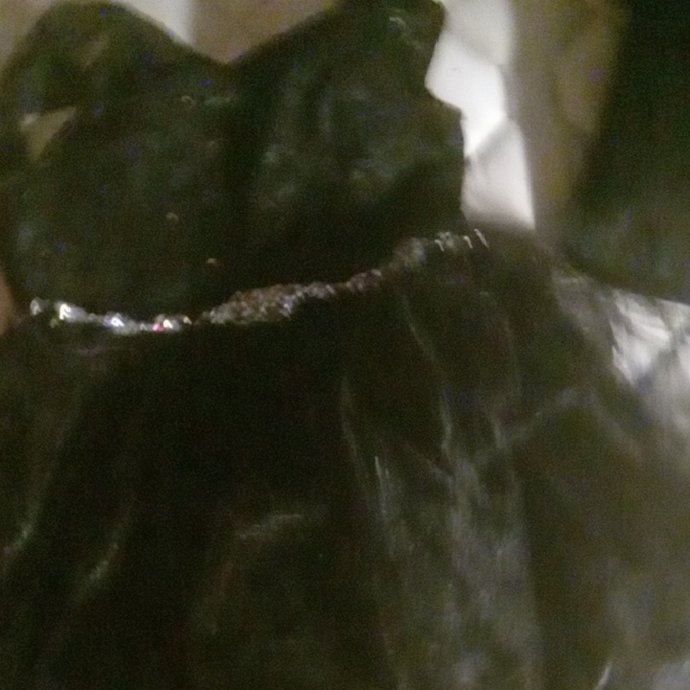 B Darlin Black Prom Dress with Silver Accents